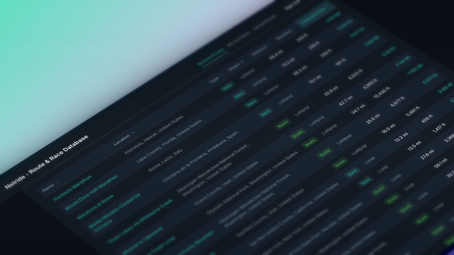 Nstride Database Preview